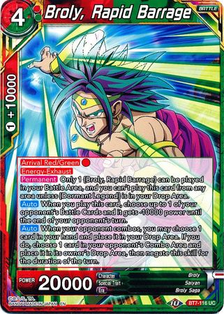 Broly, Rapid Barrage (BT7-116) [Assault of the Saiyans] Dragon Ball Super