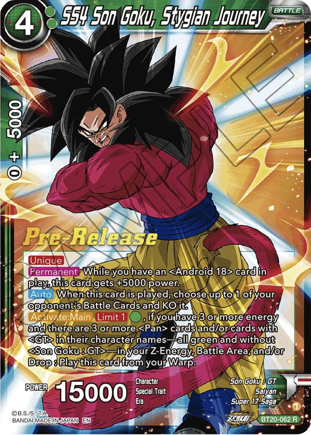 SS4 Son Goku, Stygian Journey (BT20-062) [Power Absorbed Prerelease Promos] Dragon Ball Super