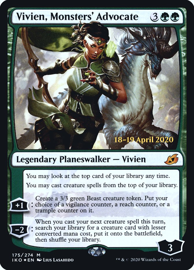 Vivien, Monsters' Advocate [Ikoria: Lair of Behemoths Prerelease Promos] Magic: The Gathering