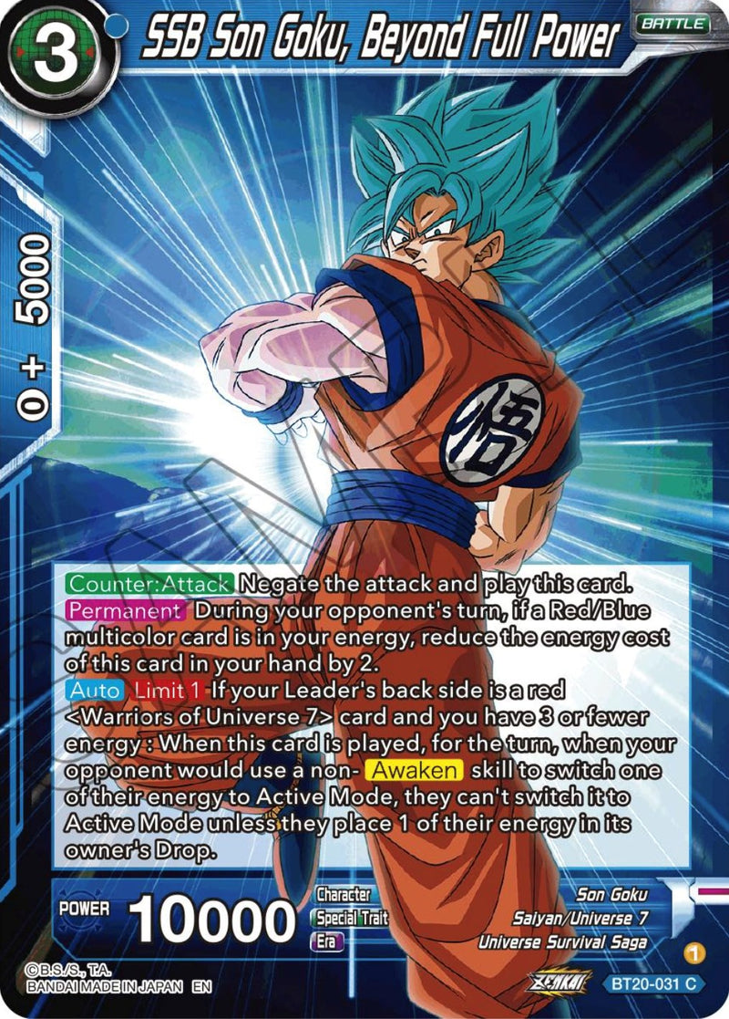 SSB Son Goku, Beyond Full Power (BT20-031) [Power Absorbed] Dragon Ball Super