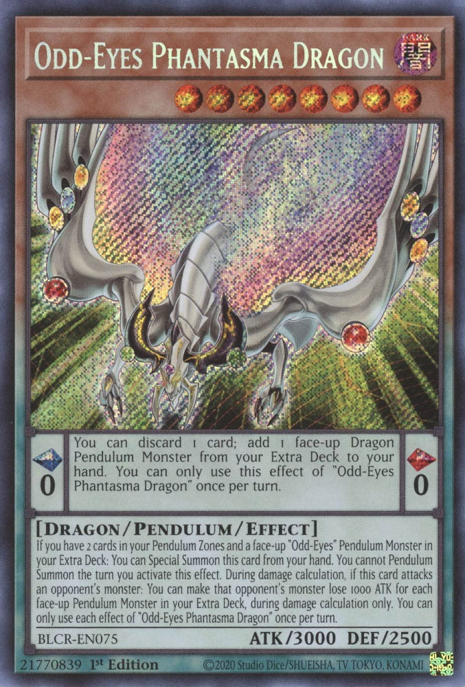 Odd-Eyes Phantasma Dragon [BLCR-EN075] Secret Rare Yu-Gi-Oh!