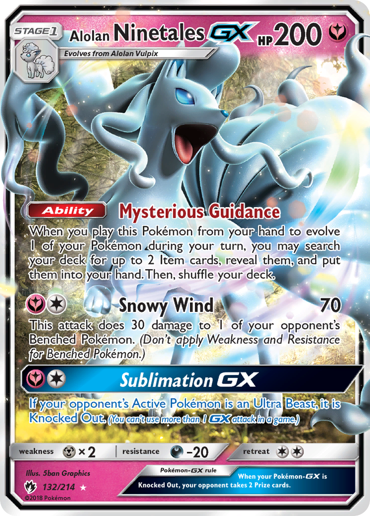 Alolan Ninetales GX (132/214) [Sun & Moon: Lost Thunder] Pokémon