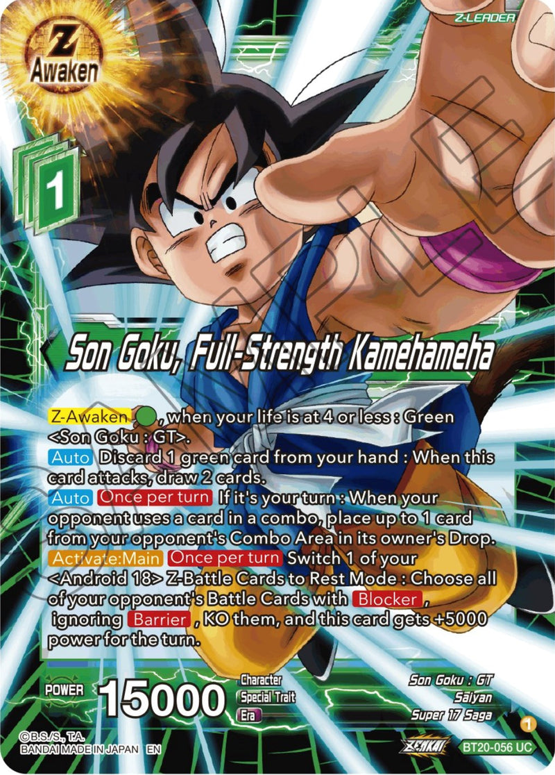 Son Goku, Full-Strength Kamehameha (BT20-056) [Power Absorbed] Dragon Ball Super