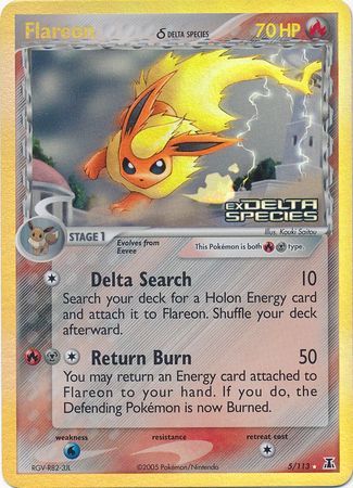 Flareon (5/113) (Delta Species) (Stamped) [EX: Delta Species] Pokémon