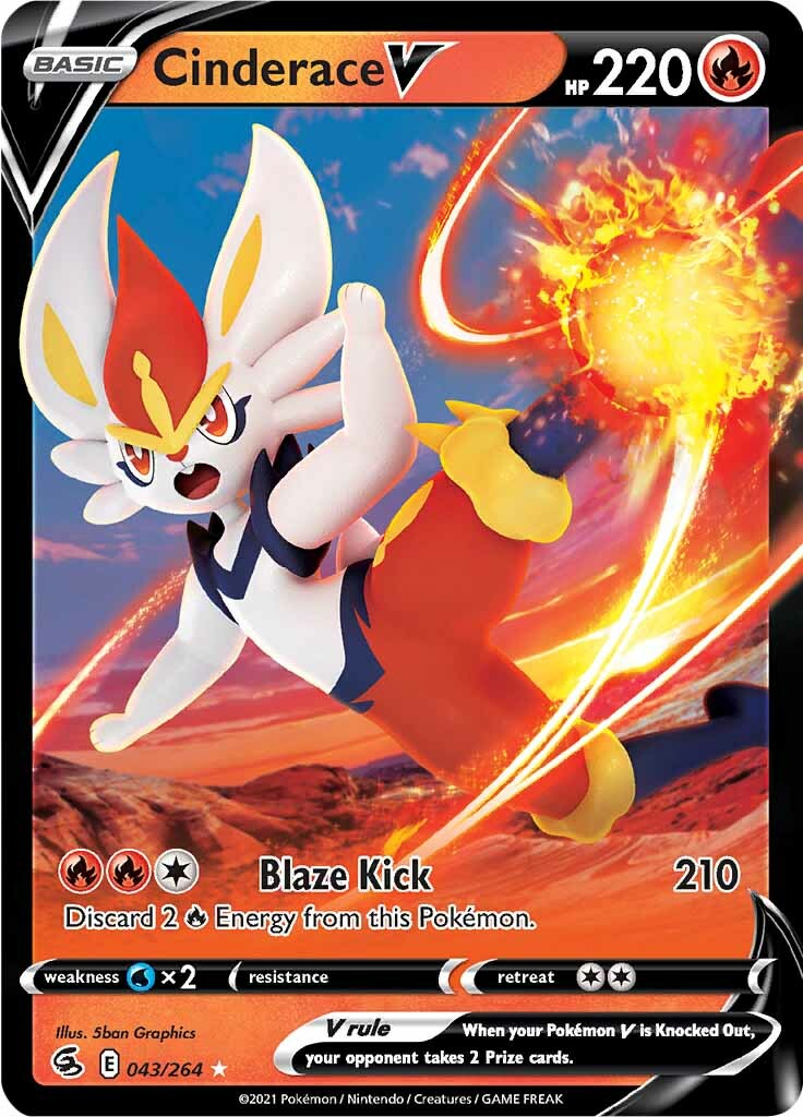 Cinderace V (043/264) [Sword & Shield: Fusion Strike] Pokémon