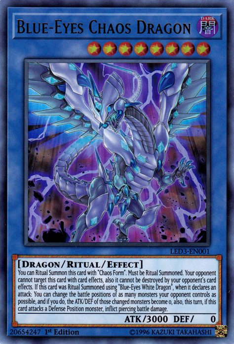 Blue-Eyes Chaos Dragon [LED3-EN001] Ultra Rare Yu-Gi-Oh!