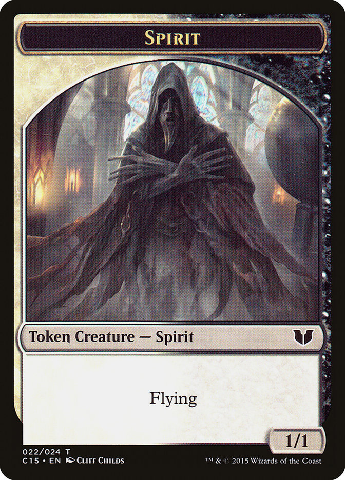 Zombie // Spirit (022) Double-Sided Token [Commander 2015 Tokens] Magic: The Gathering