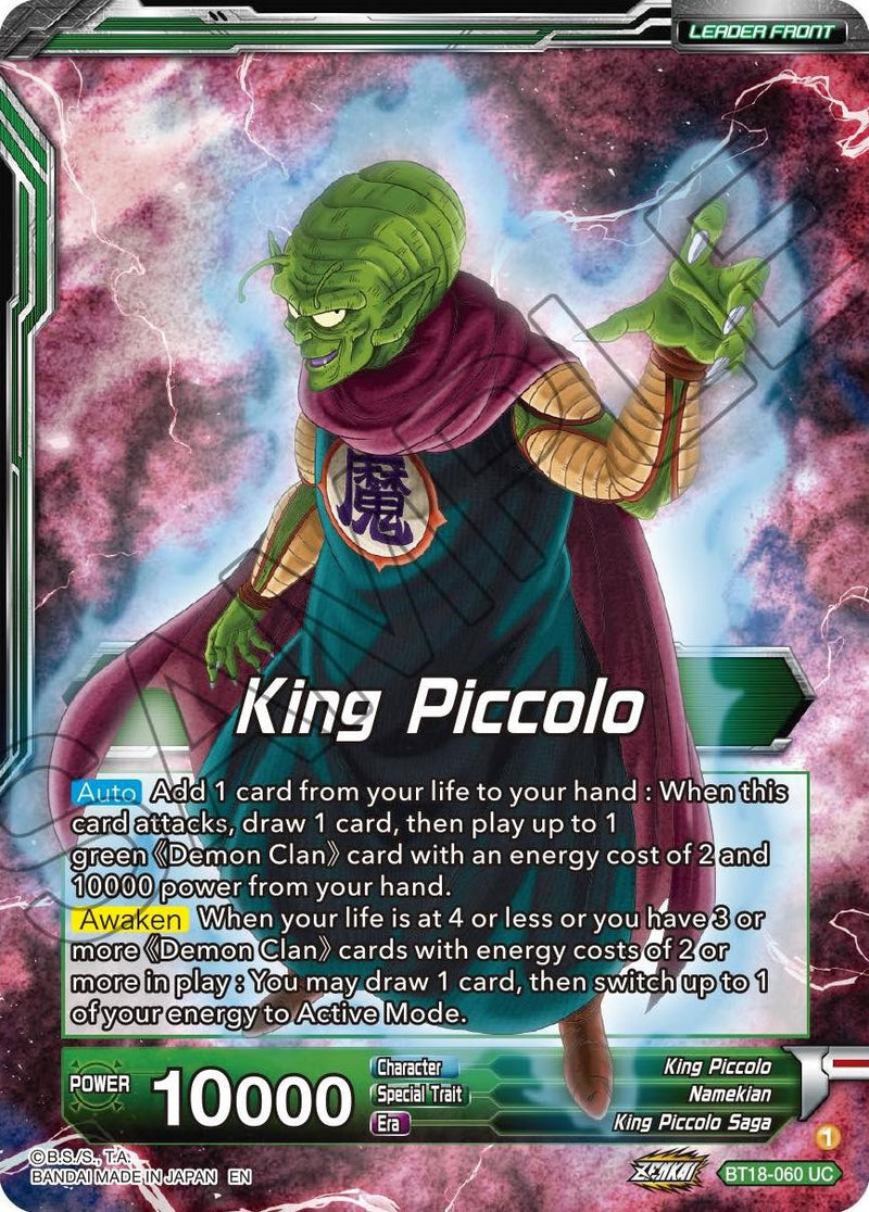 King Piccolo // King Piccolo, World Conquest Awaits (BT18-060) [Dawn of the Z-Legends] Dragon Ball Super