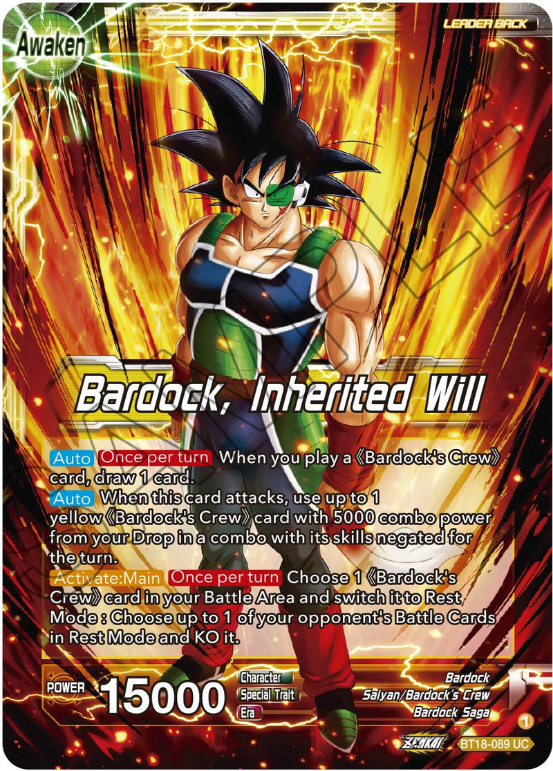 Bardock's Crew // Bardock, Inherited Will (BT18-089) [Dawn of the Z-Legends] Dragon Ball Super