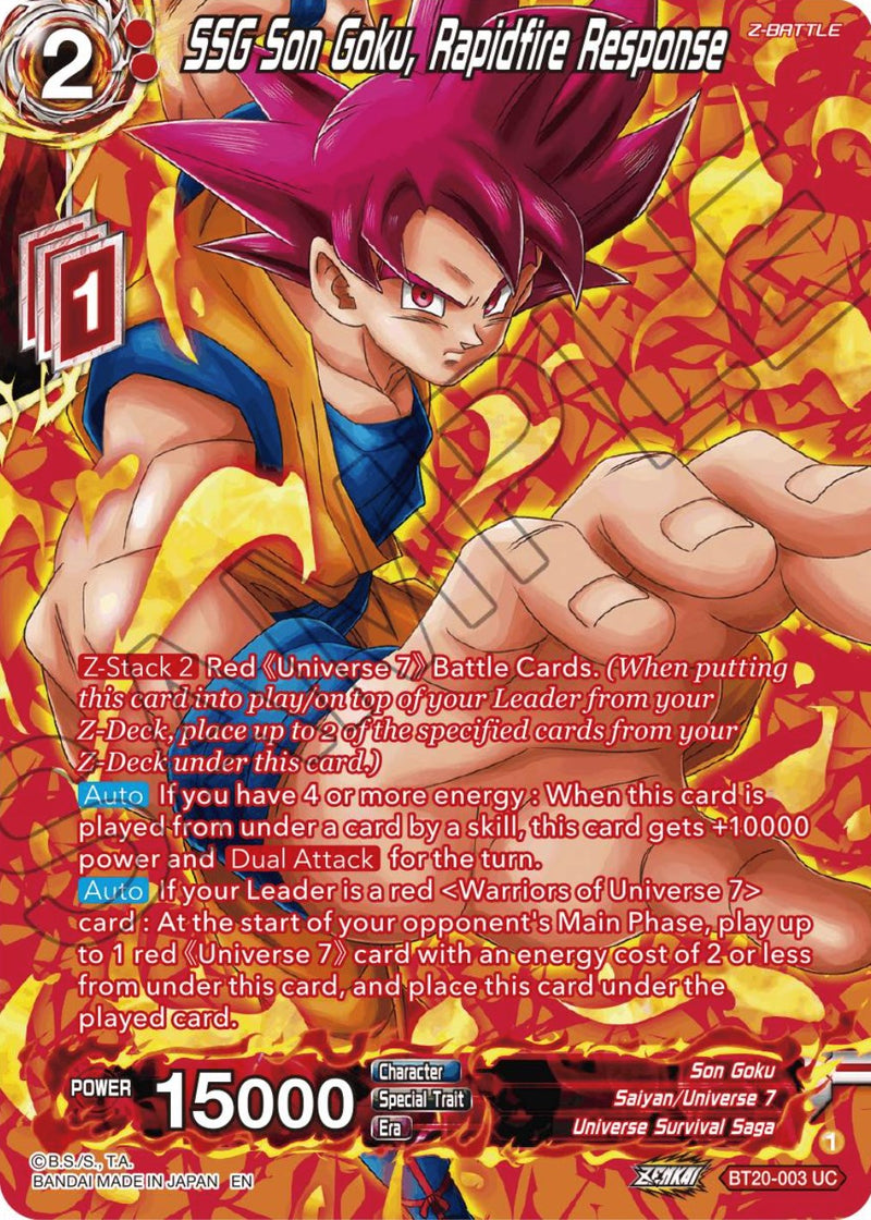 SSG Son Goku, Rapidfire Response (Silver Foil) (BT20-003) [Power Absorbed] Dragon Ball Super