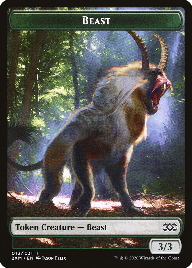 Beast Token [Double Masters Tokens] Magic: The Gathering