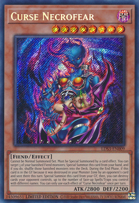 Curse Necrofear [LDS3-EN009] Secret Rare Yu-Gi-Oh!