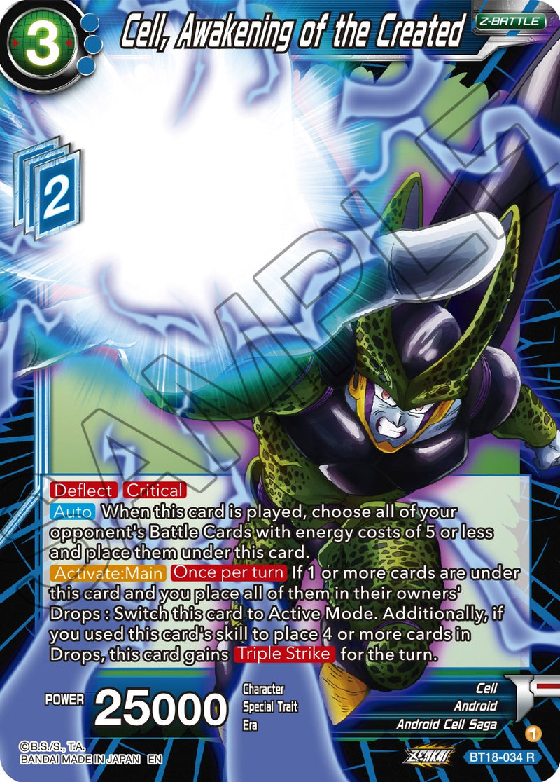 Cell, Awakening of the Created (BT18-034) [Dawn of the Z-Legends] Dragon Ball Super