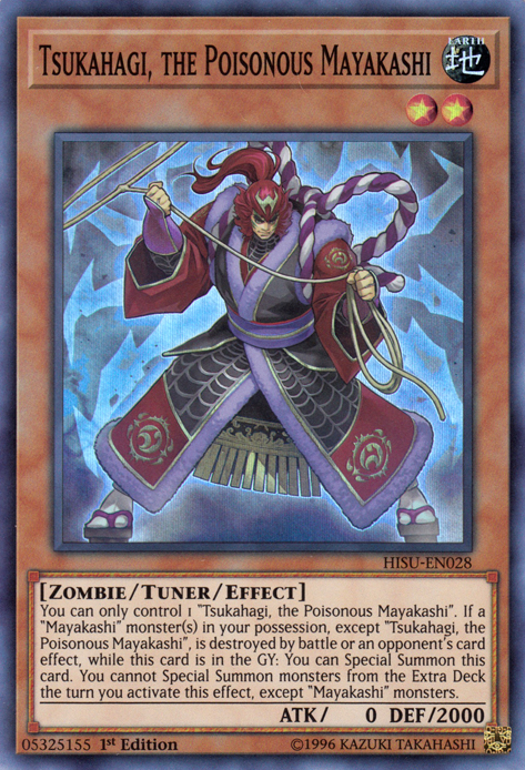 Tsukahagi, the Poisonous Mayakashi [HISU-EN028] Super Rare Yu-Gi-Oh!