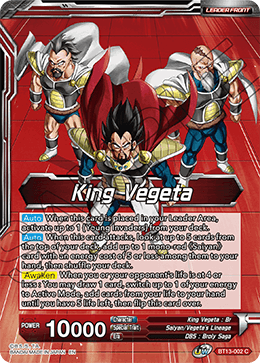 King Vegeta // King Vegeta, Head of the Saiyan Rebellion (Common) (BT13-002) [Supreme Rivalry] Dragon Ball Super