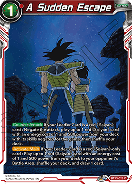 A Sudden Escape (Common) (BT13-029) [Supreme Rivalry] Dragon Ball Super