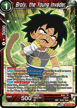 Broly, the Young Invader (Common) (BT13-026) [Supreme Rivalry] Dragon Ball Super