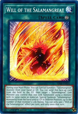 Will of the Salamangreat [SDSB-EN026] Common Yu-Gi-Oh!