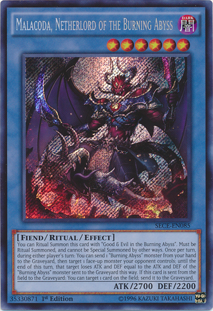 Malacoda, Netherlord of the Burning Abyss [SECE-EN085] Secret Rare Yu-Gi-Oh!