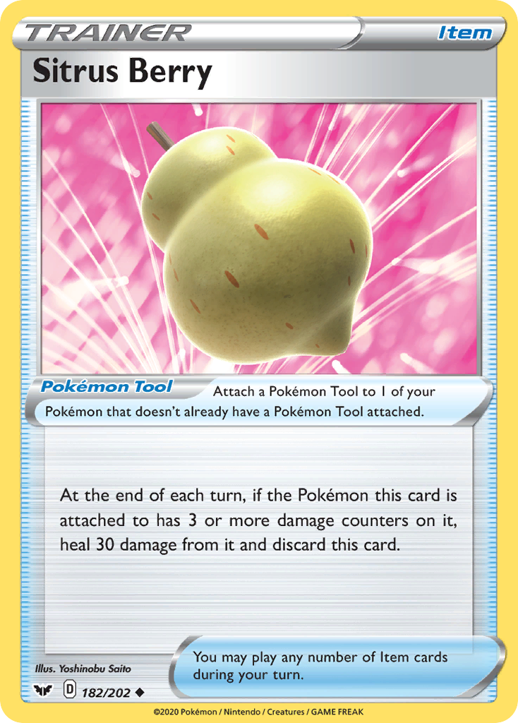 Sitrus Berry (182/202) [Sword & Shield: Base Set] Pokémon