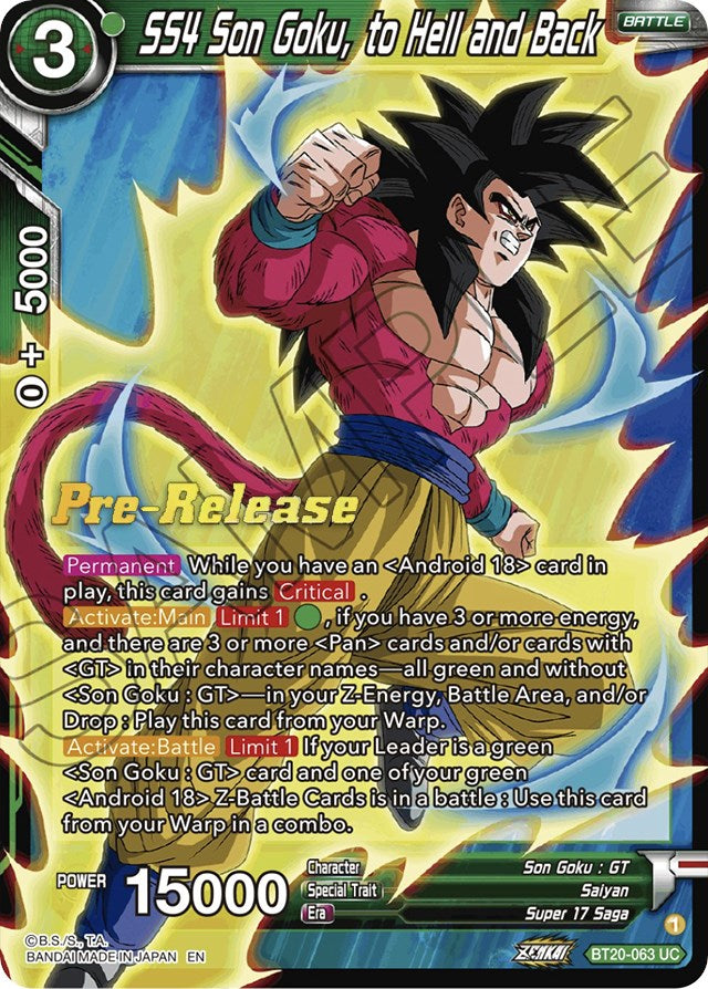 SS4 Son Goku, to Hell and Back (BT20-063) [Power Absorbed Prerelease Promos] Dragon Ball Super