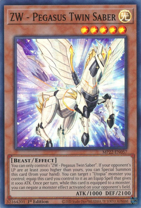 ZW - Pegasus Twin Saber [MP22-EN057] Super Rare Yu-Gi-Oh!