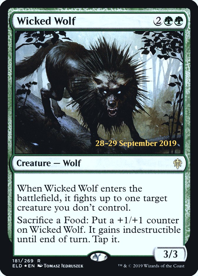 Wicked Wolf [Throne of Eldraine Prerelease Promos] Magic: The Gathering