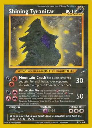 Shining Tyranitar (113/105) [Neo Destiny Unlimited] Pokémon