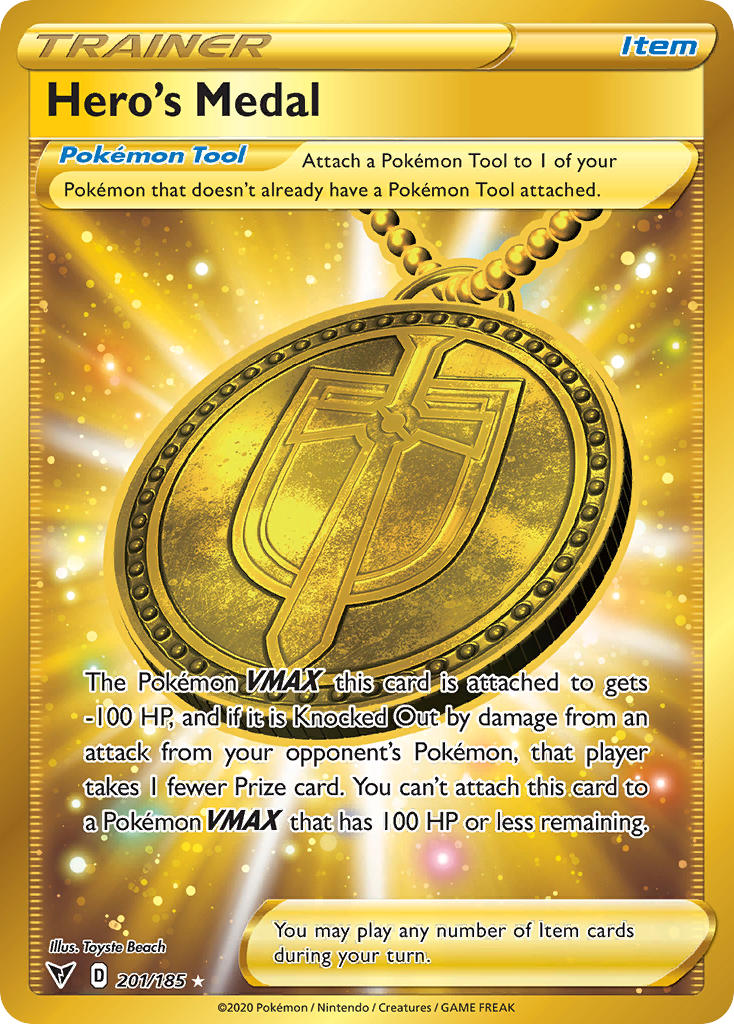 Hero's Medal (201/185) [Sword & Shield: Vivid Voltage] Pokémon