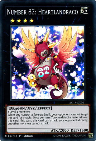 Number 82: Heartlandraco [AC18-EN011] Super Rare Yu-Gi-Oh!