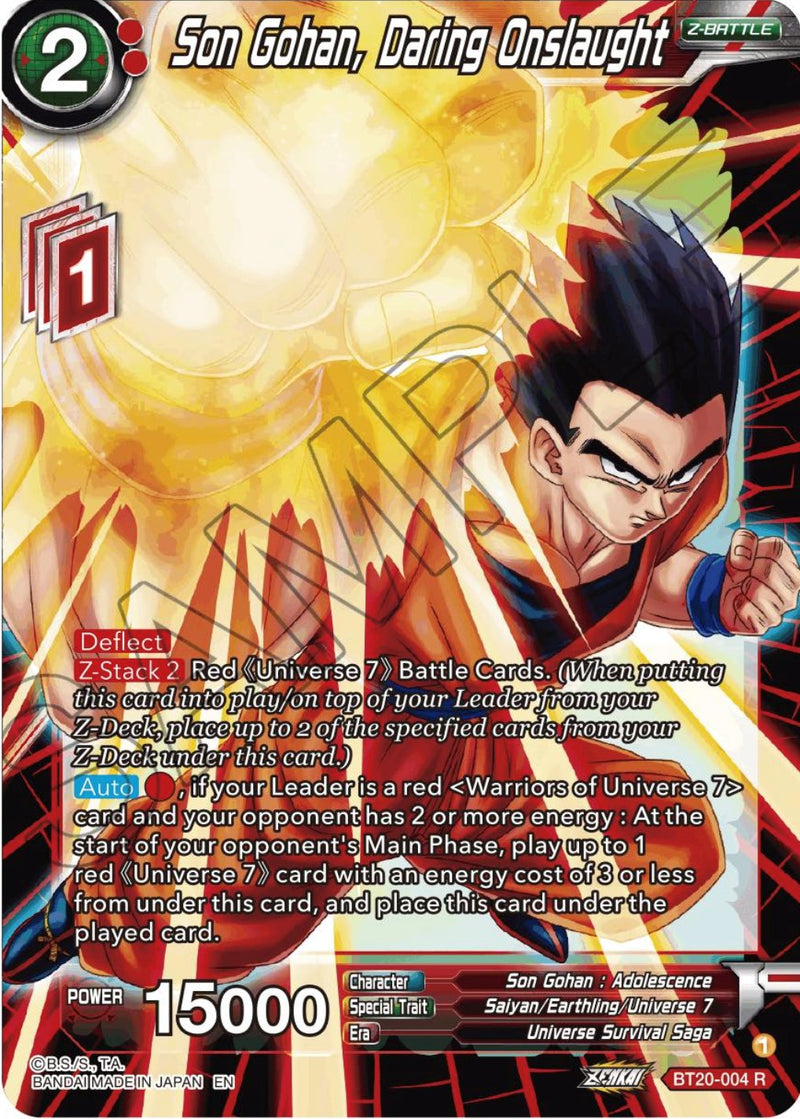 Son Gohan, Daring Onslaught (BT20-004) [Power Absorbed] Dragon Ball Super