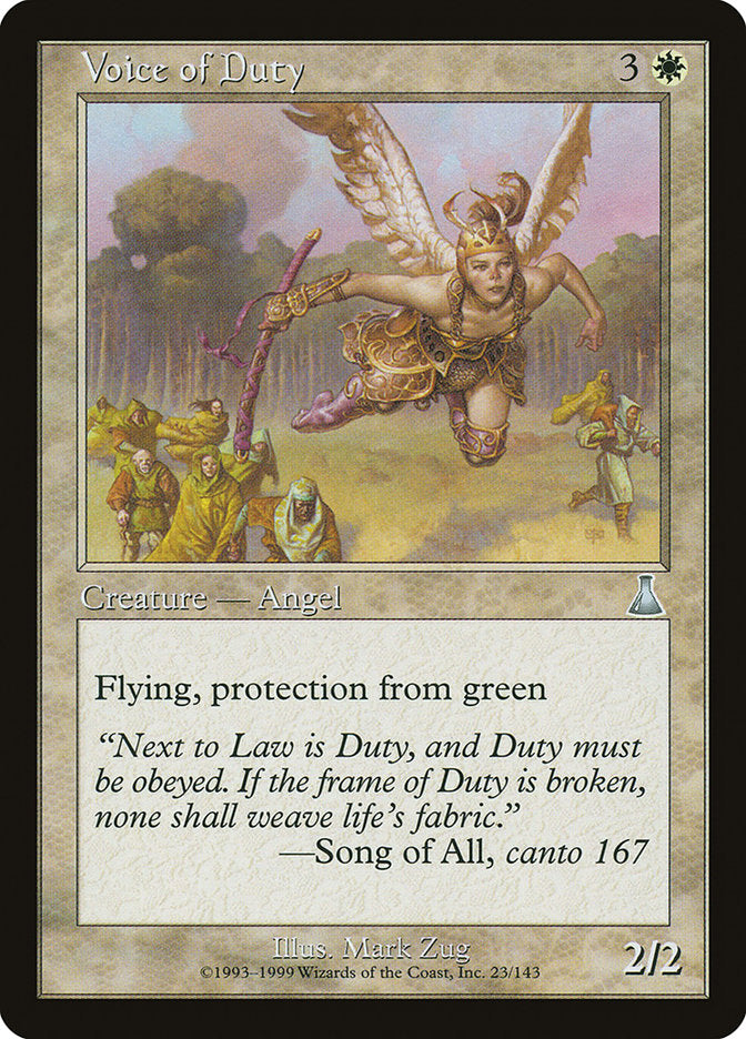 Voice of Duty [Urza's Destiny] Magic: The Gathering
