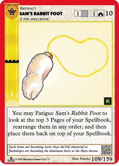 Sam's Rabbit Foot [Cryptid Nation: First Edition] Metazoo