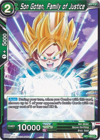 Son Goten, Family of Justice (BT1-063) [Galactic Battle] Dragon Ball Super