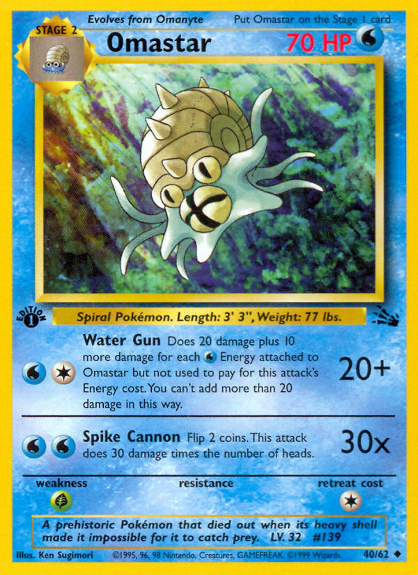 Omastar (40/62) [Fossil 1st Edition] Pokémon