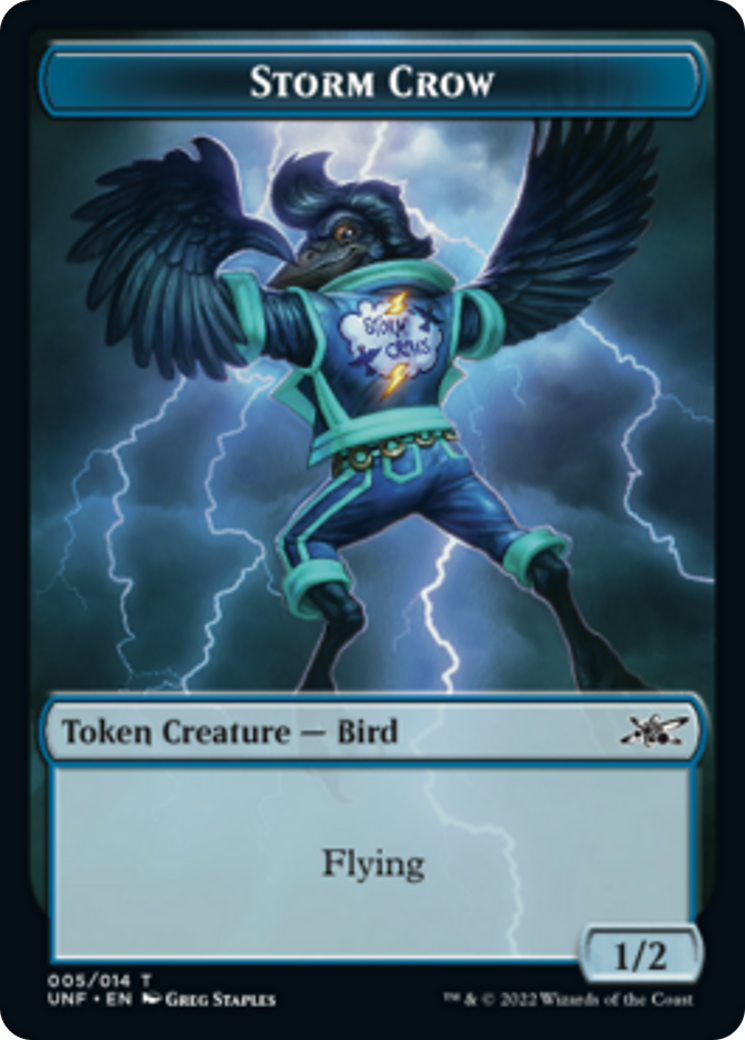 Zombie Employee // Storm Crow Double-Sided Token [Unfinity Tokens] Magic: The Gathering