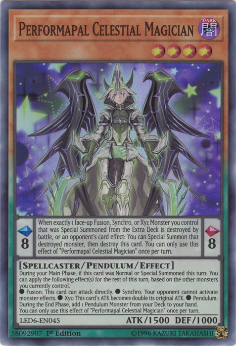 Performapal Celestial Magician [LED6-EN045] Super Rare Yu-Gi-Oh!