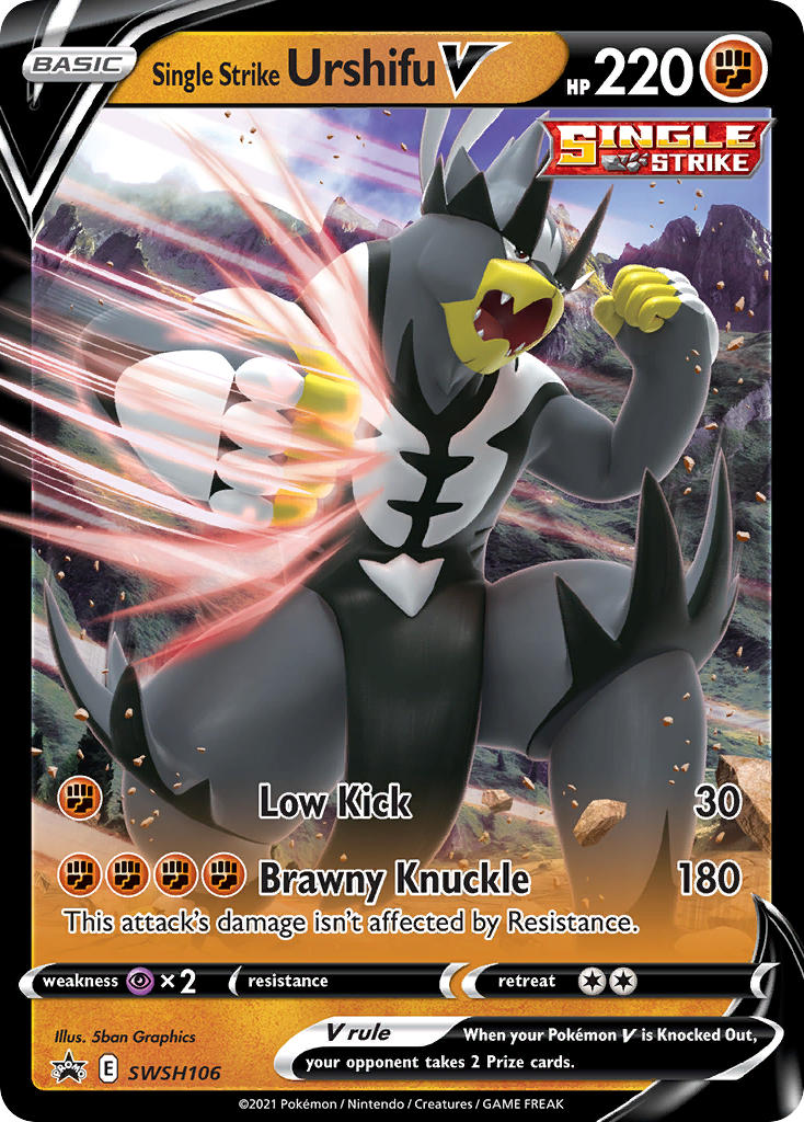 Single Strike Urshifu V (SWSH106) (Jumbo Card) [Sword & Shield: Black Star Promos] Pokémon
