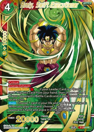Broly, Swift Executioner (Gold Stamped) (P-205) [Mythic Booster] Dragon Ball Super