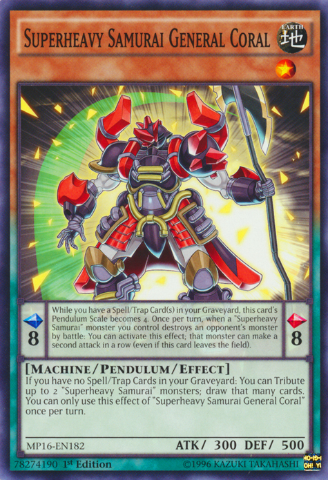 Superheavy Samurai General Coral [MP16-EN182] Common Yu-Gi-Oh!