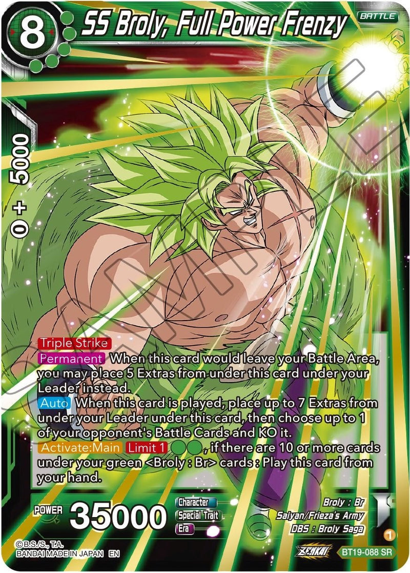 SS Broly, Full Power Frenzy (BT19-088) [Fighter's Ambition] Dragon Ball Super