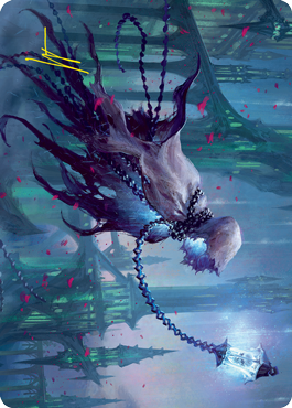 Wanderlight Spirit Art Card (Gold-Stamped Signature) [Innistrad: Crimson Vow Art Series] Magic: The Gathering
