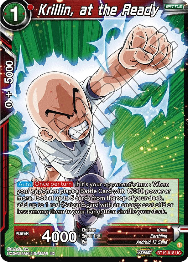 Krillin, at the Ready (BT19-018) [Fighter's Ambition] Dragon Ball Super