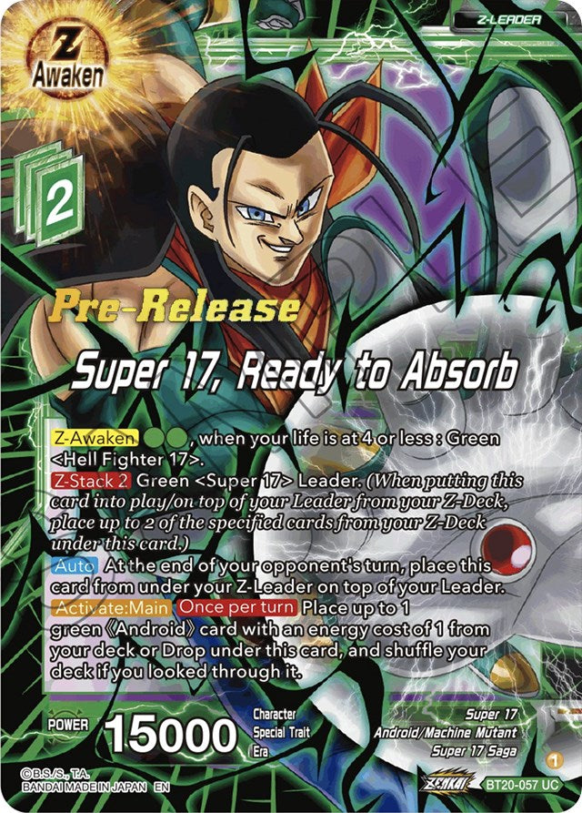 Super 17, Ready to Absorb (BT20-057) [Power Absorbed Prerelease Promos] Dragon Ball Super