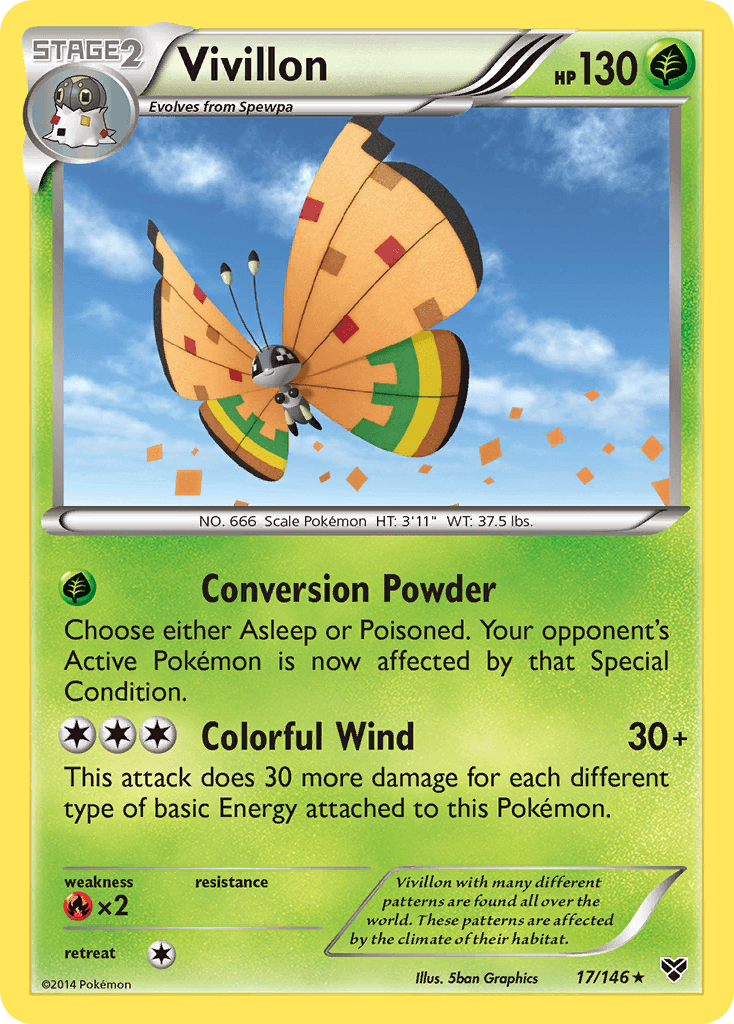 Vivillon (17/146) (High Plains Form/Orange Wings) [XY: Base Set] Pokémon