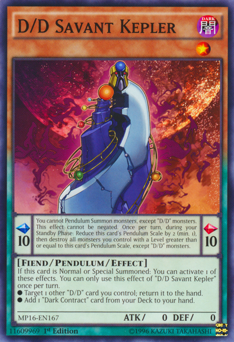 D/D Savant Kepler [MP16-EN167] Common Yu-Gi-Oh!