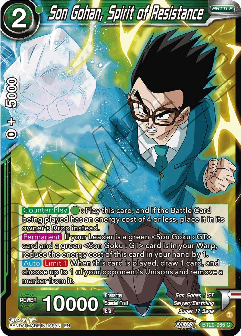 Son Gohan, Spirit of Resistance (BT20-065) [Power Absorbed] Dragon Ball Super