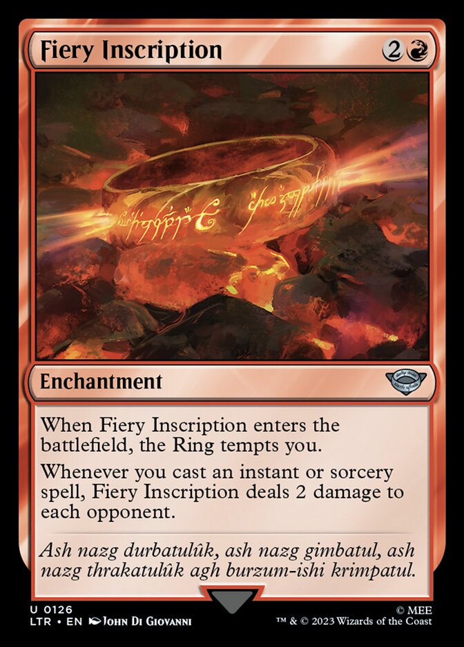 Fiery Inscription [The Lord of the Rings: Tales of Middle-Earth] Magic: The Gathering