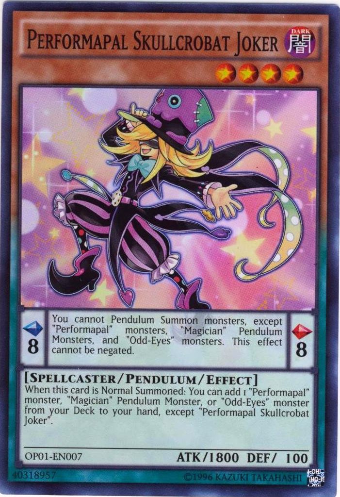 Performapal Skullcrobat Joker [OP01-EN007] Super Rare Yu-Gi-Oh!