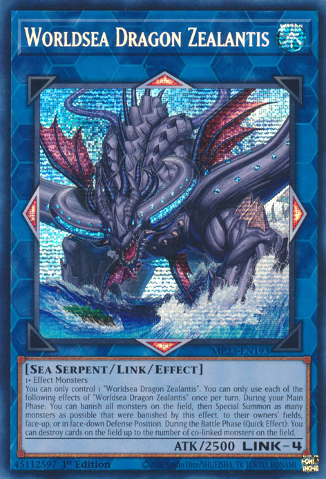 Worldsea Dragon Zealantis [MP23-EN193] Prismatic Secret Rare Yu-Gi-Oh!